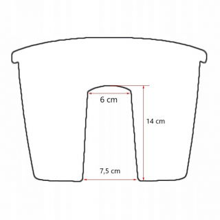 Doniczka do montowania na balustradzie/poręczy Ratolla - 27 cm - mocca