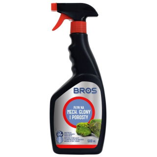Płyn na mech, glony i porosty - środek do czyszczenia betonu, dachówek, bruku - Bros - 500 ml