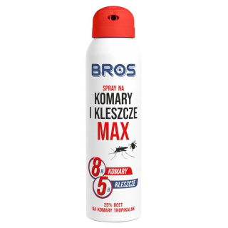 Spray na komary i kleszcze MAX o zwiększonej skuteczności - BROS - 90 ml