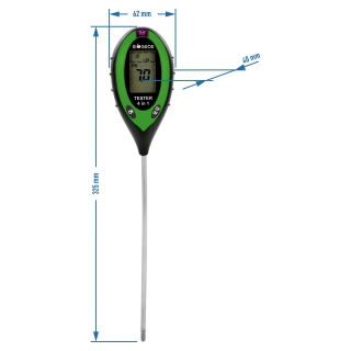Elektroniczny tester podłoża - 4 w 1 - pH, wilgotność, nasłonecznienie, temperatura