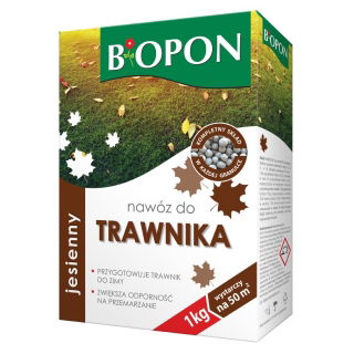 Nawóz jesienny do trawników - wzmacnia i zabezpiecza trawnik przed zimą - Biopon - 1 kg