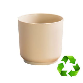 Doniczka zrobiona w 100% z materiałów z recyklingu - Satina Eco Recycled - 13 cm - kolor juty