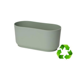 Doniczka podłużna zrobiona w 100% z materiałów z recyklingu - Satina Eco Recycled - 27 cm - szałwia