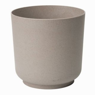 Doniczka z domieszką drewna - Satina Eco - 13 cm - platyna