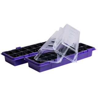 Miniszklarenka fioletowa 47 x 15 cm z 18 doniczkami + druga GRATIS