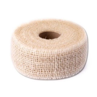 Wstążka jutowa usztywniana - biała - 5 cm x 10 m