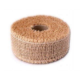 Wstążka jutowa usztywniana - naturalna - 5 cm x 10 m