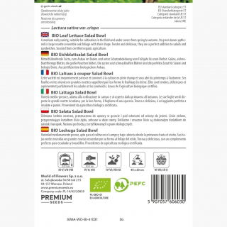 BIO Sałata liściowa - Salad Bowl - Certyfikowane nasiona ekologiczne