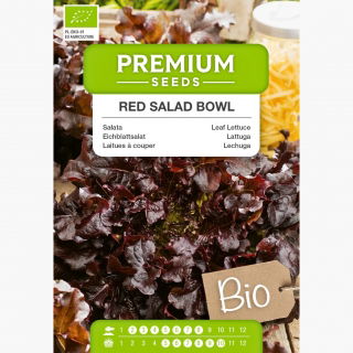 BIO Sałata liściowa - Red Salad Bowl - Certyfikowane nasiona ekologiczne
