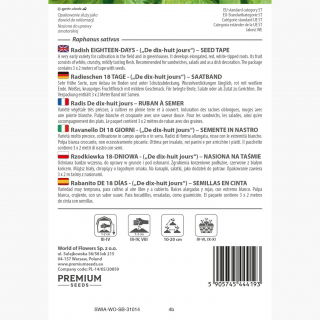 Rzodkiewka 18-dniowa De dix-huit jours - NA TAŚMIE
