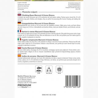 Fasola Marconi a Grano Bianco - szparagowa, tyczna