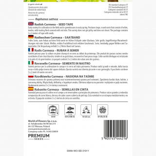 Rzodkiewka Carmesa - czerwona, okrągła - NA TAŚMIE