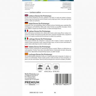 Sałata Doree de Printemps - głowiasta, krucha, o dużych główkach - 400 nasion