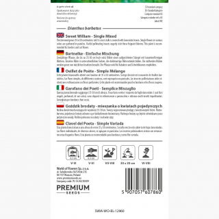 Goździk brodaty - mieszanka o kwiatach pojedynczych