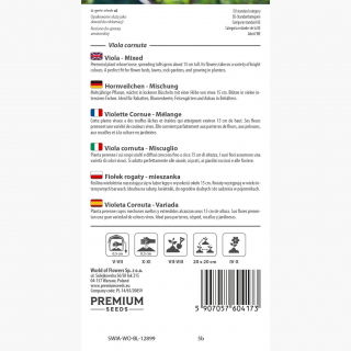 Fiołek rogaty - mieszanka - 240 nasion