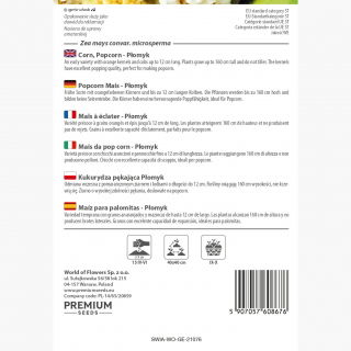 Kukurydza pękająca Płomyk - 200 nasion