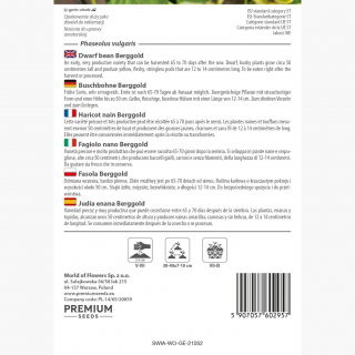 Fasola Berggold - szparagowa karłowa żółta - 200 nasion