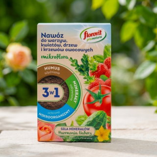 Nawóz do warzyw, kwiatów, drzew i krzewów owocowych 3 w 1 - użyźnia, odżywia i chroni - Pro Natura - Florovit - 1 kg