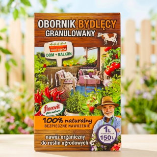 Obornik bydlęcy granulowany - 100% ekologiczny - Florovit - 1 litr