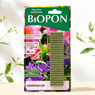 Pałeczki nawozowe uniwersalne - ponad 3 miesiące działania - Biopon - 30 szt.