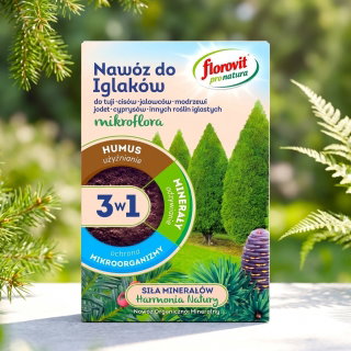 Nawóz do iglaków 3 w 1 - użyźnia, odżywia i chroni - Pro Natura - Florovit - 1 kg
