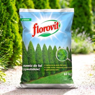 Nawóz do tui (żywotników) - szybki wzrost, intensywne wybarwienie - Florovit - 10 kg