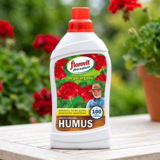 Nawóz organiczno-mineralny z humusem - do pelargonii - Pro Natura - Florovit - 1 litr