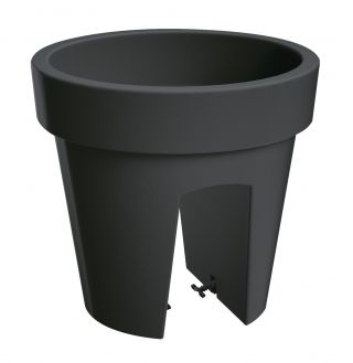 Lofly - Lekka doniczka do montowania na balustradzie 24,5 cm - antracyt