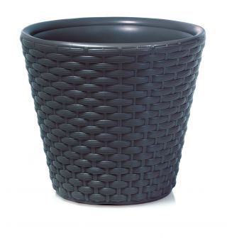 Doniczka okrągła Rato - lekka i ozdobna - 30 cm - antracyt
