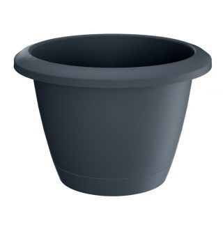 Doniczka okrągła + podstawka Respana Basic - 16,5 cm - antracyt
