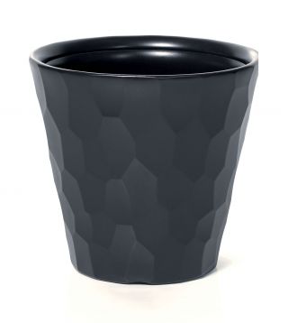 Doniczka okrągła Rocka - lekka i ozdobna - 35 cm - antracyt