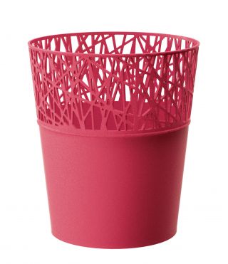 Osłonka z koronkowym wykończeniem, ażurowa City - 13,5 cm - malinowa