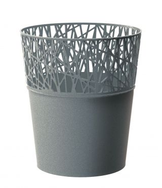 Osłonka z koronkowym wykończeniem, ażurowa City - 16 cm - kamienny szary