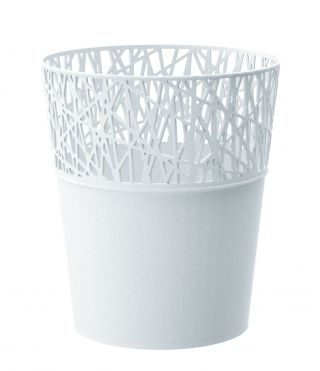 Osłonka z koronkowym wykończeniem, ażurowa City - 18 cm - biała