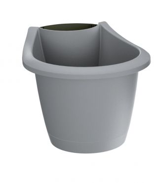 Doniczka zewnętrzna do zawieszenia na rynnie Respana Belt - 22 cm - kamienny szary