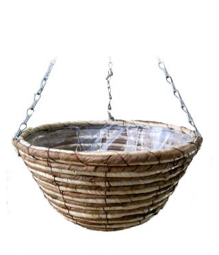 Kosz wiszący na kwiaty, pleciony - 30 cm - model FL8255