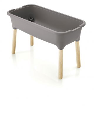 Domowy ogród na drewnianych nóżkach - Szklarenka domowa Respana Planter - 77 cm - kamienny szary