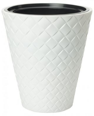 Doniczka okrągła z wkładem Makata - 40 cm - biała