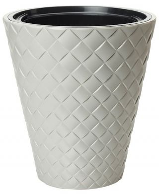 Doniczka okrągła z wkładem Makata - 30 cm - jasnoszara