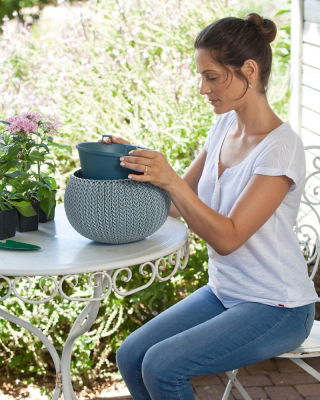 Doniczka wisząca Cozies M - śr. 36 cm - ciemnobrązowa