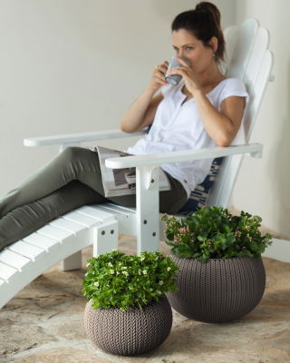 Doniczka wisząca Cozies M - śr. 36 cm - ciemnobrązowa