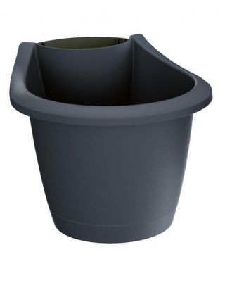 Doniczka zewnętrzna do zawieszenia na rynnie Respana Belt - 22 cm - antracyt