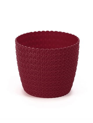 Osłonka okrągła Magnolia Jersey - 11 cm - bordowa