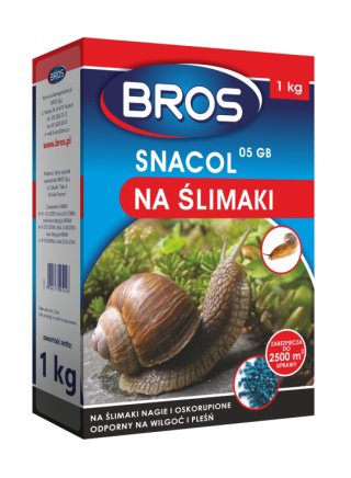 Snacol 05 GB - zabezpieczy przed ślimakami powierzchnię 2500 m2 - BROS - 1 kg