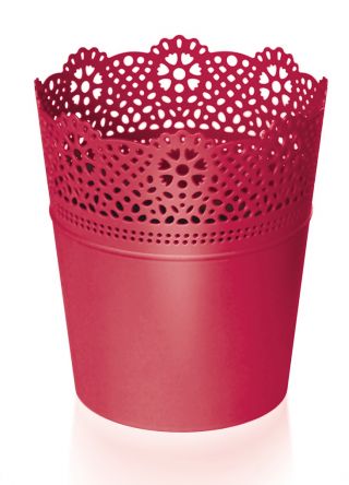 Osłonka ażurowa Lace - koronkowe wykończenie - 13,5 cm - malina