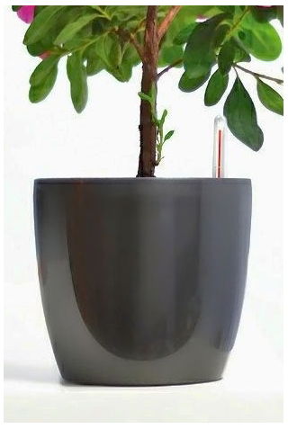 Doniczka okrągła Coubi Duo - 23 cm - Grafitowa