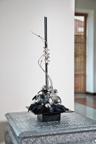 Ikebana kwadratowa - naczynie do kompozycji florystycznych - 19 cm - kolor biały