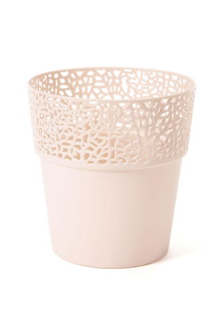 Osłonka z koronkowym wykończeniem, ażurowa Rosa - 13 cm - jasny beż