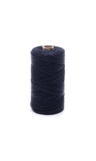 Nić lniana - nabłyszczana, czarna - 50g/60m