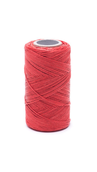 Nić lniana - nabłyszczana, czerwona - 100g/120m